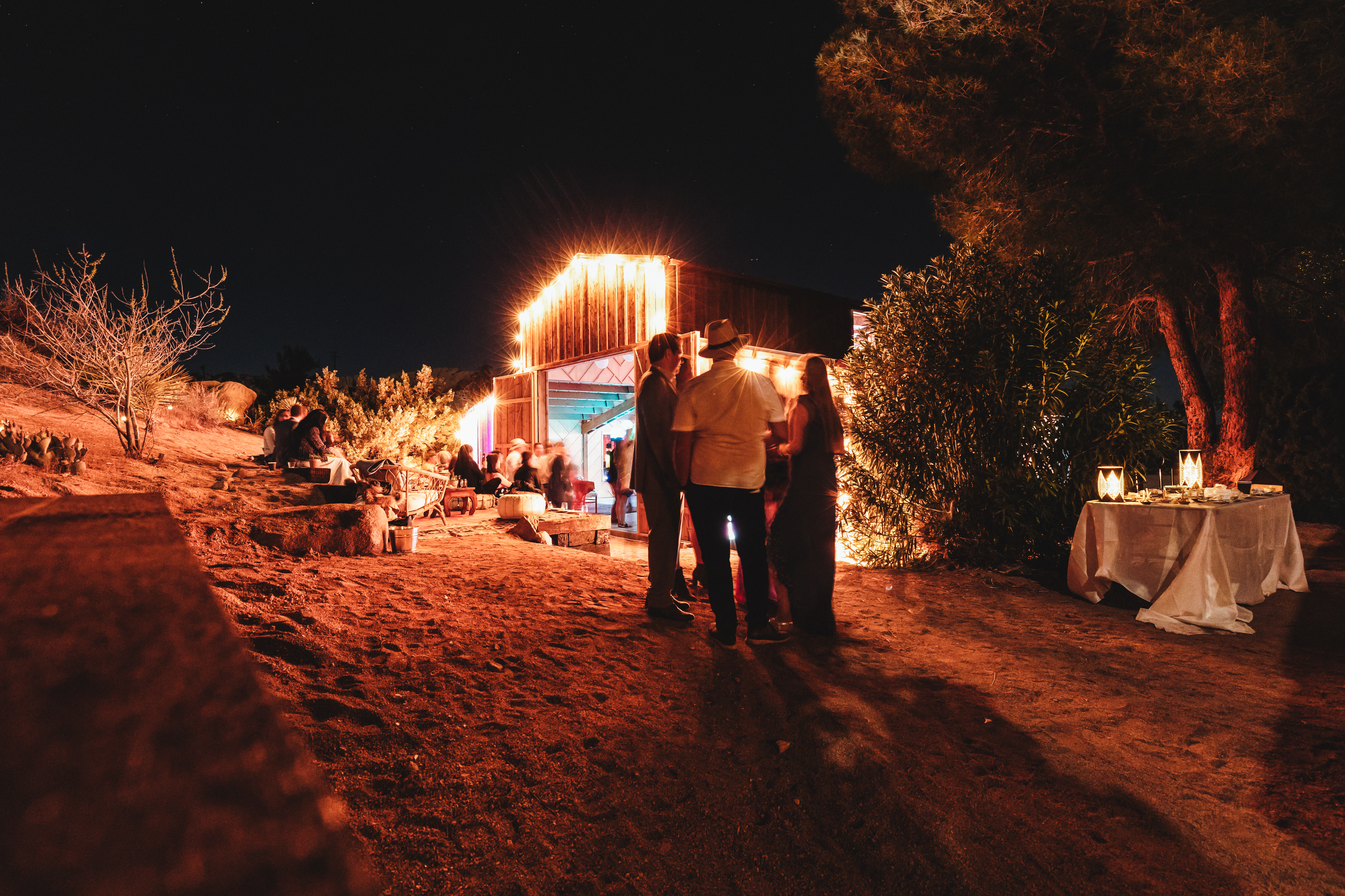 The barn at night